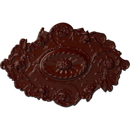 Ekena Millwork Strasbourg Ceiling Medallion, Hand-Painted Brushed Mahogany, 30 1/2"W x 20"H x 1 1/2"P CM30SGBMF